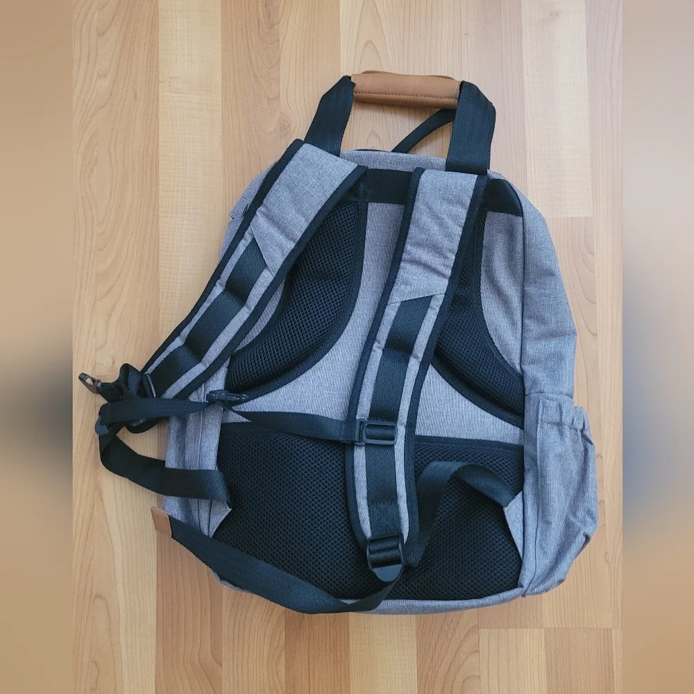 New Multi-Pocket Backpack Heather Grey Baby Diaper Bag Outdoor Hiking Quality